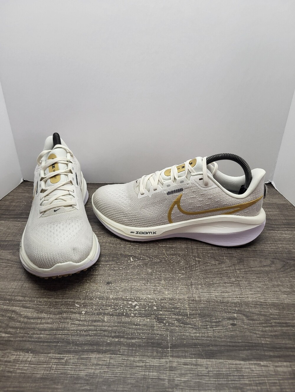 Nike Women's White and Gold Running Shoes